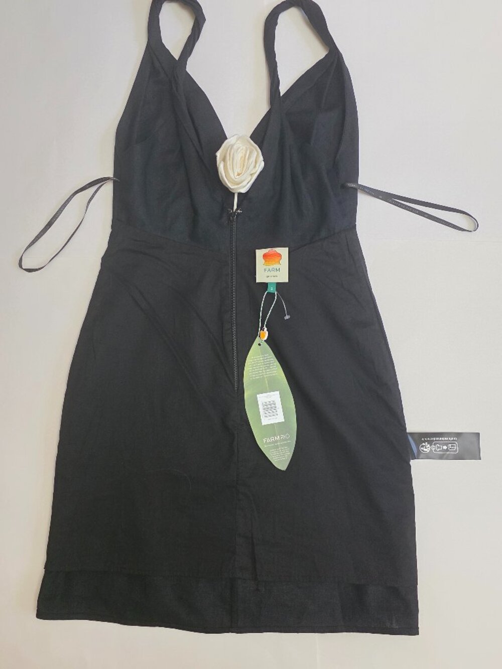 FARM Rio Rose Pipe Detail Sleeveless Linen Blend Sheath Minidress - Picture 12 of 15